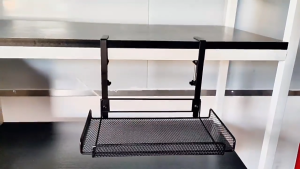 🚚3 Days Arrive🚚 Heavy Duty No Drilling Under Desk Adjustable Cable Management Tray Wire Management Set Standing Desk Cord Racks Airflow Cooling Design Fire Proof All Steel Cable Organizer