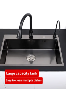Reaim Elegant Stainless Steel 304 Undermount Kitchen Sink with Gold R-Angle and Anti-Condensation Coating