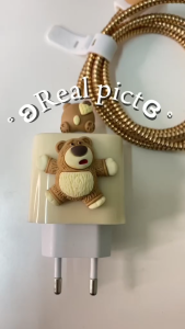 Mocho Adaptor Charger + Silikon Case 3D Kartun Lucu Pelindung Kepala Charger 18/20W Kabel Charger