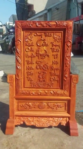 Khung bài vị cửu huyền thất tổ  mẫu lân gỗ hương 20x2520x30 cm và 25x35 cm