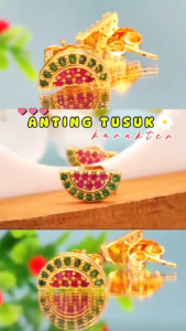 AT 112 - Anting Dewasa Tusuk Bunga Cantik Permata Zircon Anting Xuping Wanita Murah - Cute