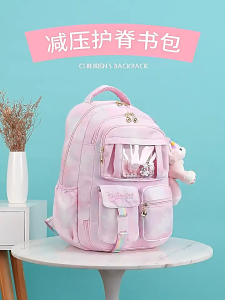 Backpack For Kids With Doll Elementary School Backpacks For Grades 1 to 6 Cute Lightweight Waterproof Cartoon Schoolbag