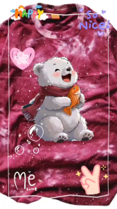 เสื้อยืดคอกลมพิมพ์ลายหมีสีสันสดใส ผ้าฝ้าย100% สไตล์เกาหลี พร้อมจัดส่ง