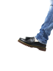 MOOFEAT CHIEF - Sepatu slip on pria boots penny loafers kulit hitam
