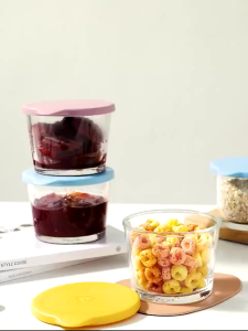 260ml Glass Food Container Stackable Sealed Glass Jar with Lid Leakproof Glass Jar Reusable Food Storage