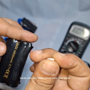 Baterai Charger Mainan Anak RC Type DOBEL POWER 18650 3.7V 6800mAh Soket JST MERAH 2 pin