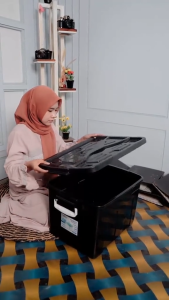 BOX CONTAINER 55 LITER + RODA - Kontainer Box Plastik