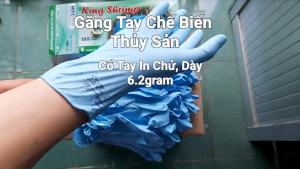 [ Hàng Chính Hãng - Găng Dày 6.2gram ] Bao Tay Xanh Dày Găng Tay Nitrile Không Bột Cao Cấp Kingshrimp Dày 6.2gram Găng Tay Có Chử