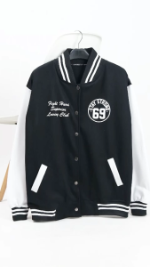 Jaket Baseball Varsity 69 Stay Strong | Pakaian Wanita dan Pria | Bahan Fleece | Allsize