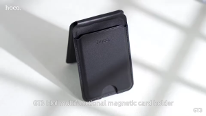 HOCO GT3 ขาตั้งมือถือ แม่เหล็ก MagCase แม่เหล็ก N52 ดูดติดแน่น เก็บการ์ดได้ วัสดุผลิตหนัง PU คุณภาพสูง เหมาะสำหรับ iOS