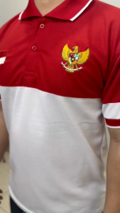 Kaos Kerah Merah Putih / Baju Merah Putih Logo Garuda Indonesia / Polo Shirt Logo Bordir Garuda / Kaos 17 Agustus
