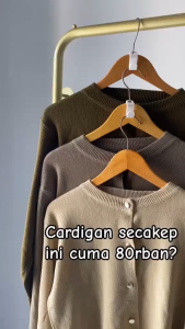 Aira Cardigan Basic Knit Kancing Silver Tebal Premium