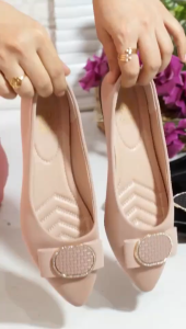 BSB17-Sepatu Flatshoes Unik Wanita kekinian korean style - 821-6 Rapunzel Peach Bahan Lembut Nyaman Anti Slip