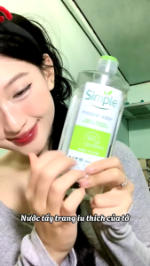 Nước tẩy trang Simple Micellar Cleansing Water làm sạch 99% trang điểm cho da thoáng mịn tức thì 200mL/ 400mL