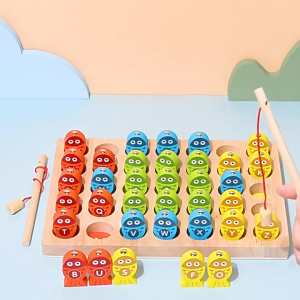 Magnetic Fun Fishing Toys magnetic toys baby Fishing game Educational Early wooden toy Magnet game For Kids girls