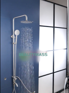 BM 304 Stainless Single Source Shower Set for Bathroom with Faucet Single Cold Rain Shower Head Complete Set