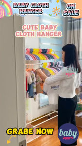 Buy5 Free5! BabyZoom Baby Hanger 10pcs Kids Clothes Hanger Rack Display Cute Hanger Hanger Suit para sa 0-10 taong gulang Oragniser Hanging Plasic Newborn Clothes Hangers Socks Hanger Underwear Hanger Cod 10pcs Free Shipping