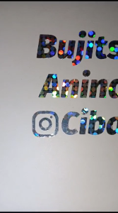 Stiker Nama Hologram Disco Custom Nama Sendiri