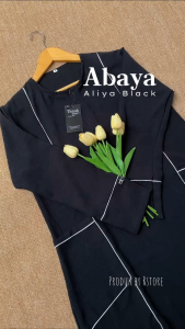Abaya Aliya Rstore Gamis Remaja Hitam Arab Aesthetic Crinkle Airflow Variasi List Bisban Saku Depan Aktif Dress Maxi Wanita Dewasa Muslim Kasual