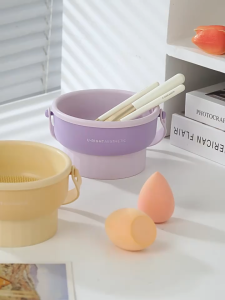 [Little B House] 3 In 1 Makeup Brush Cleaner Makeup Brush Drying Rack Bowl 化妆刷清洗器 Pencuci Berus Makeup - MU43