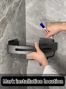 No need to punch holes Bathroom Shelf Space Aluminum 1/2/3 floors Bathroom Storage Corner Easy installation Can withstand 110KG  Toilet Rack Accessories  Bathroom Shelf Corner