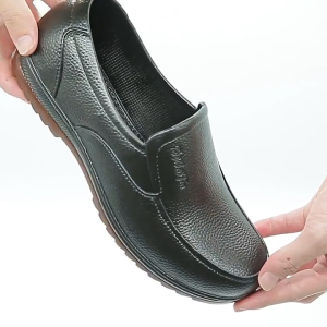 【24H Shipped】Black rain shoes mens casual work shoes Low top comfortable soft soled non-slip mens leather shoes waterproof shoes