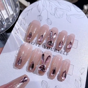 Full Cover False Nail Self-Adhesive 24pcs/box [Can Reusable] - Rabbit