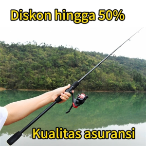 MUXI Max drag 10kg Joran pancing Set 1.8M /2.1M Spinning Fishing Rod with 5.2:1 Reel Combo for Bass with lure