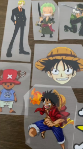 SABLON STIKER DTF SATUAN TEMA ONE PIECE UKURAN 8 - 9 CM