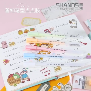 Macaron Colour Glue Pen Quick-drying Pen-shaped Intimate Pens for Dot Line and Surface Covering