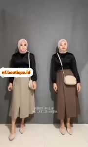KOREA LOOK MIDI - ROK WANITA TALI SAMPING NF JAYA