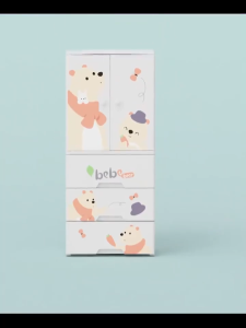 Tủ đựng quần áo cho bé 70cm tủ quần áo trẻ em Mô hình động vật tủ áo quần nhựa Lớn hơn tủ đựng đồ cho bé