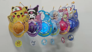 Lồng đèn decor Trung Thu vòng dây hoạt hình Kuromi Kitty Superman Doremon Pikachu Elsa đèn LED pin AA