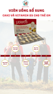 Nhập Khẩu Úc -YERIFOS Viên uống Bổ Sung Caxi và Vitamin D3 Cho Trẻ Em hỗ trợ chiều cao