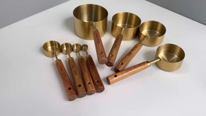 Mini Measuring Spoon Sendok Ukur Stainless Steel Gagang Kayu Sendok Takar Kopi Teh Susu Gula 5ml 15ml 60ml 250ml