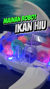 Mainan Edukasi Robot Ikan Hiu Gear Crazy Shark Berjalan Bersuara LED Gear