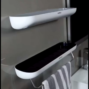 Ecoco Bathroom Storage Rack Wall Mounted Towel Racks Shelf Organizer for Bathroom punch free Bathroom Shelf Organizer