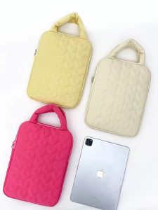 11-inch and 13-inch กระเป๋าถือ ใส่แล็ปท็อป แท็บเล็ต ปักลายการ์ตูนหัวใจน่ารัก ขนาด กระเป๋าใส่ไอแพด กระเป๋าทำงาน