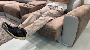 Bilik Furniture-6 seater Sofa/ Big size sofa/ Velvet fabric/ Fabric UPH/ Pocketed Spring System support