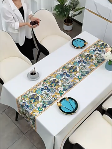 ราคาถูกผ้าปูโต๊ะลายดอกไม้  ผ้าคลุมโต๊ะแบบหนา วัสดุ PVC อย่างดี ไม่เป็นรอยขีดข่วนง่าย มีขนาดและสีให้เลือก JINTAI