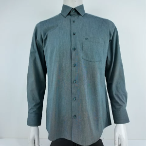 OLYMP  24/Seven LUXOR Shirt เสื้อเชิ้ตปรับอุณหภูมิ  สีเขียวเข้ม ผ้าเท็กเจอร์แต่งปก ทรงหลวม ยืดหยุ่นได้ดี  ควบคุมกลิ่น เบาเหมือนสวมใส่ชุดกีฬา SUMM24 เสื้อทำงาน  เสื้อเชิ้ตทำงาน