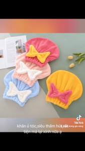 khăn ủ tócquấn tóckhăn gội đầumũ chùm đầu cao cấpthấm hút tốt làm khô tóc nhanh Nhà Tắm