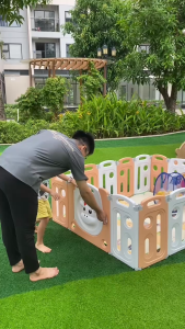 [Tặng Thảm + 100 banh] Quây Nhựa KIDSWOW Hàn Quốc Hoạ Tiết Chú Bò Đáng Yêu