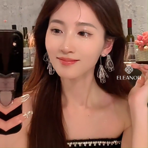 Bông tai nữ chuôi bạc 925 Eleanor Accessories dáng dài tua rua phụ kiện trang sức khuyên tai 7936