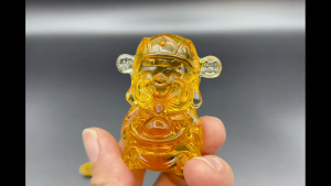 Bisa COD 5Pcs God Of Wealth Patung Dewa Pajangan Dekorasi Rumah Golden Crystal Glass Lucky Keberuntungan Fu Lu Shou kotak packing gift