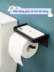 YissTiee Hộp đựng khăn giấy phòng tắm và giá đựng điện thoại di động sản phẩm nhôm chống thấm nước và chống gỉ khả năng chịu lực cao hai phương pháp lắp đặt