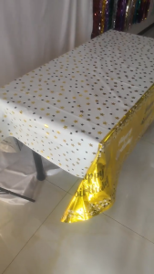 Happy Birthday Tablecloth Party Party Supplies Oil And Waterproof Gold Stamping Table Cover Table Cloth