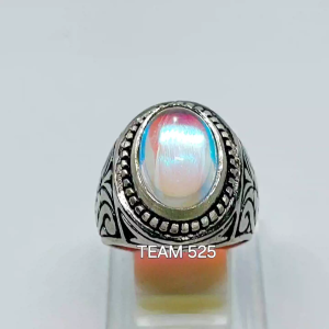Cincin Batu Akik Kalimaya India Full Jarong Pelangi Dim 14x10mm