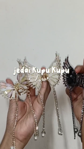 GROSIR KOSMETIK Jedai Rambut Kupu Kupu Fashion Korean Style Jeday Rumbai Wanita Elegan High Quality Aksen Mutiara Mewah Motif Kupu Kupu 3d Terbaru Aesthetic