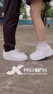 Giày thể thao nam Sneakers nam XPROWIN XTREND 1 đế bằng cao 4 cm trắng đen Hàng chính hãng